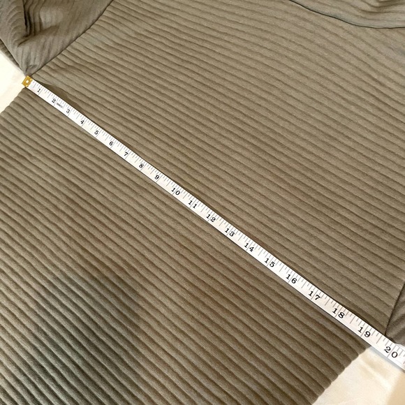 ZARA Size S Dress NEW Mock Turtleneck Ribbed Olive Green Soft Tunic Minamalist - Picture 8 of 15